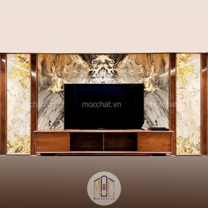 Vách trang trí gỗ óc chó đẹp hiện đại cao cấp mã VTT-02