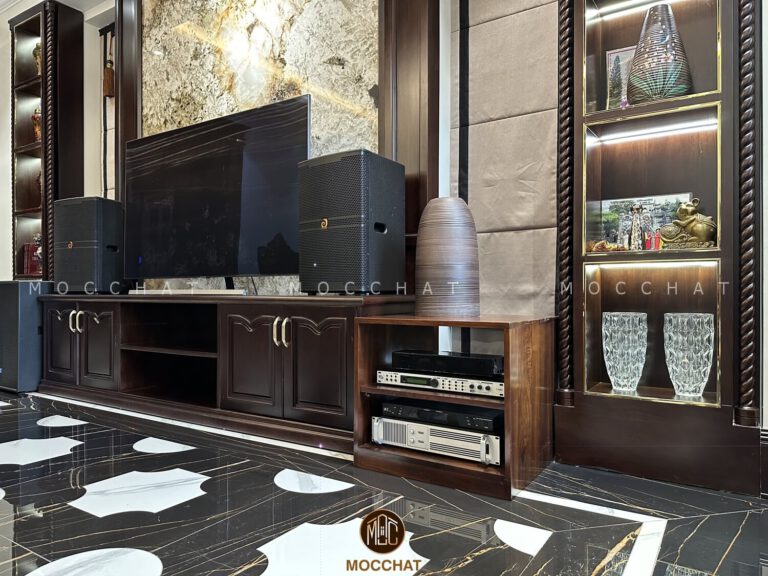 Kệ Tivi Gỗ Óc Chó Và Tủ Trưng Bày Trang Trí Phòng Khách