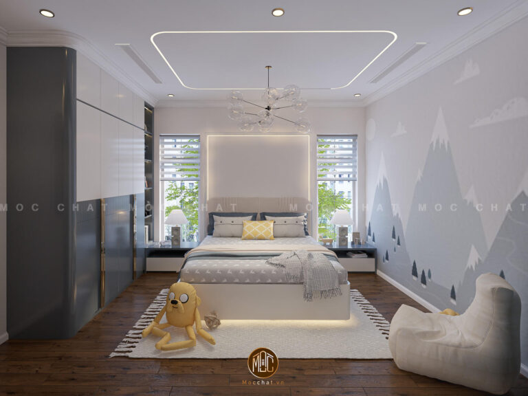 phong-ngu-con-trai-voi-thiet-ke-hien-dai-va-hoa-tiet-trang-tri-doc-dao-villa-chi-cuc-thanh-oai