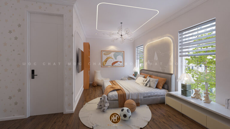 Phòng ngủ con trai với thiết kế tươi sáng và hiện đại