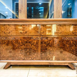 Kệ trang trí gỗ óc chó cao cấp hiện đại