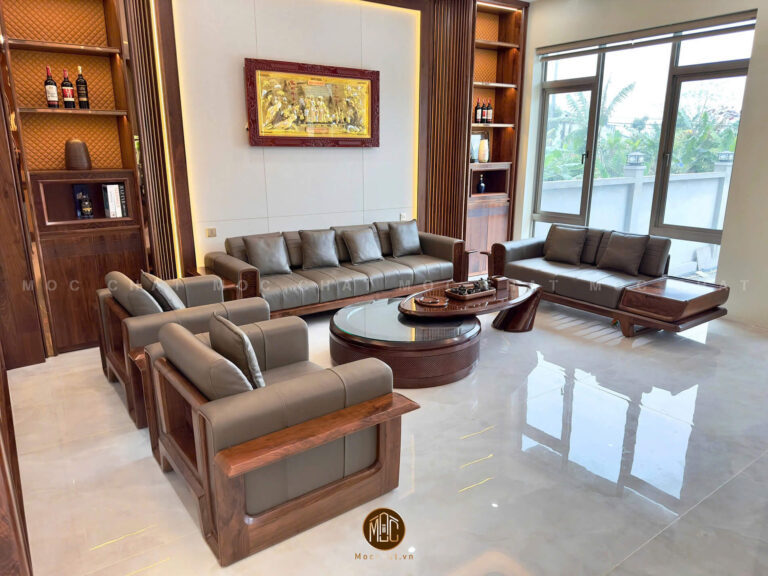 Sofa gỗ óc chó cao cấp cho phòng khách