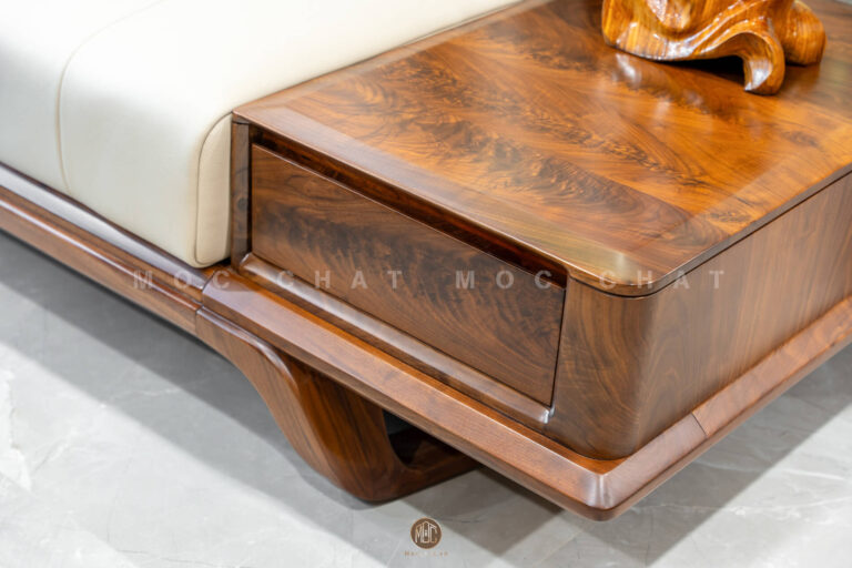 Tab sofa gỗ óc chó tích hợp ngăn kéo tiện dụng