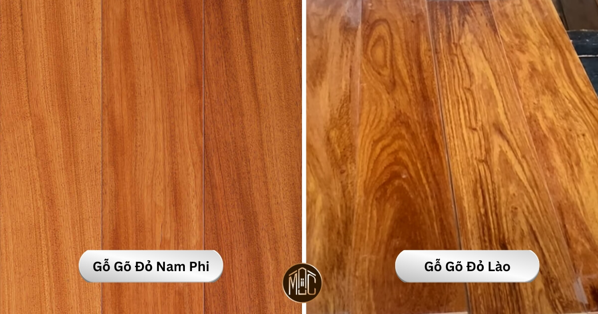 Vân gỗ gõ đỏ Nam Phi và vân gỗ gõ đỏ Lào