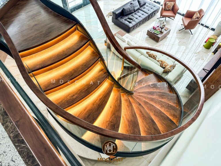 Cầu thang gỗ óc chó