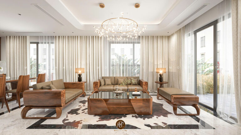 Nội thất gỗ óc chó nhà vườn anh Đạt Thanh Hóa