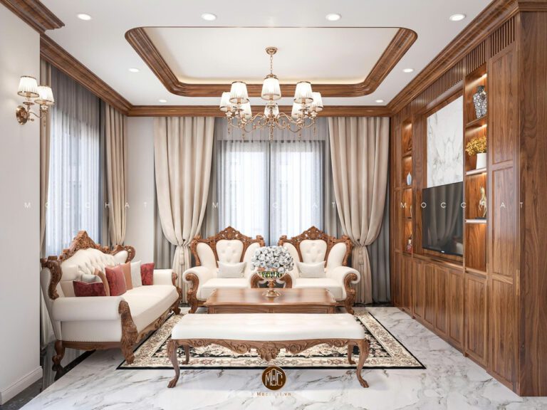 Nội thất gỗ óc chó Dự án Anh Thuật Vân Đình