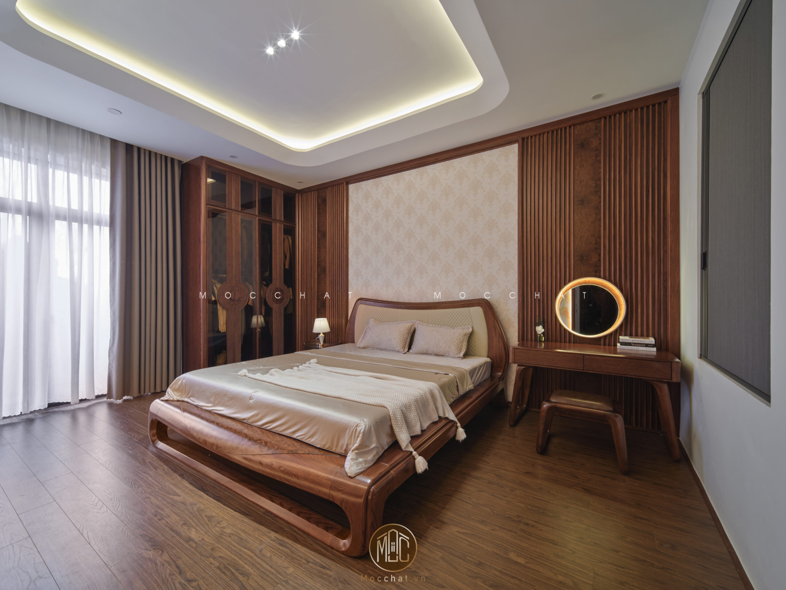 Giường ngủ gỗ óc chó 
